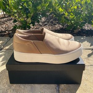 Vince Nude Satin Platform Skate Sneakers